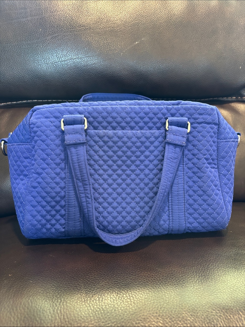 Vera Bradley Microfiber Gage Blue 100 Handbag - Picture 3 of 4